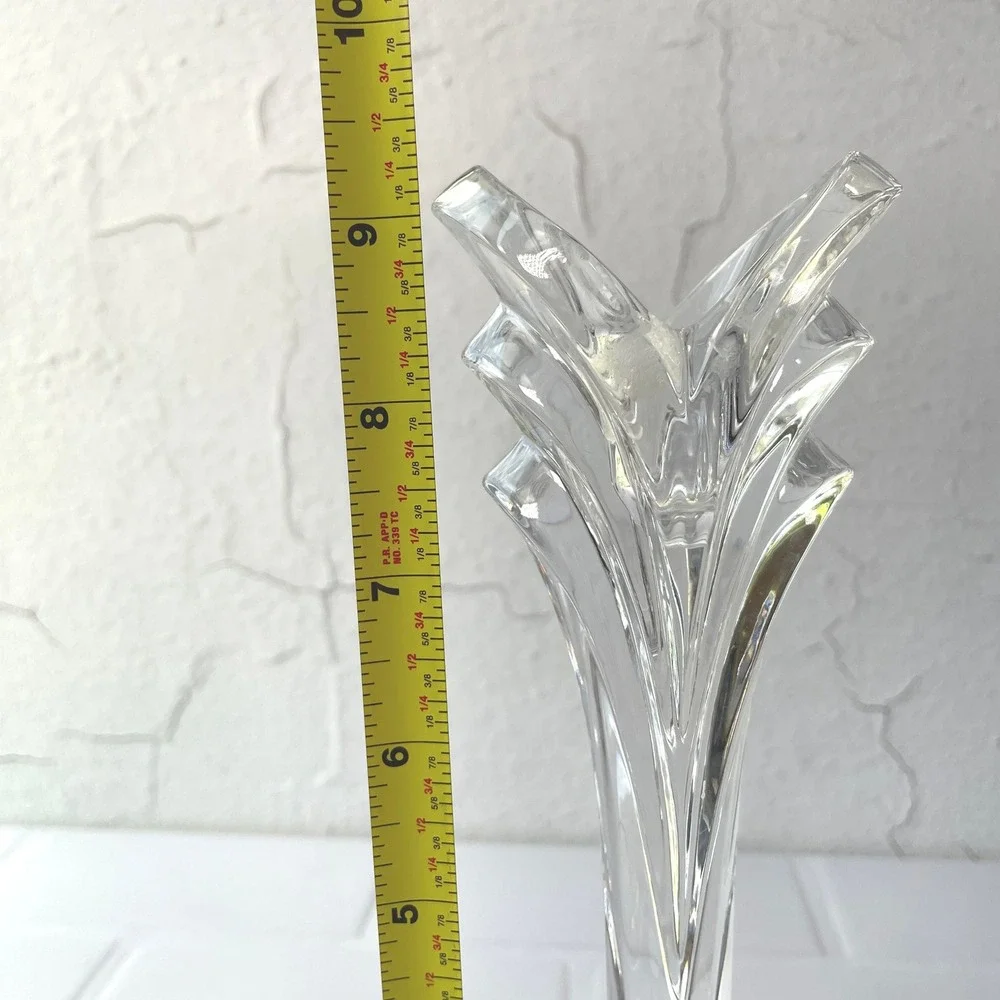 Mikasa Phoenix Crystal Candlestick Holders Set of 2 Germany Clear Glass 9in Deco